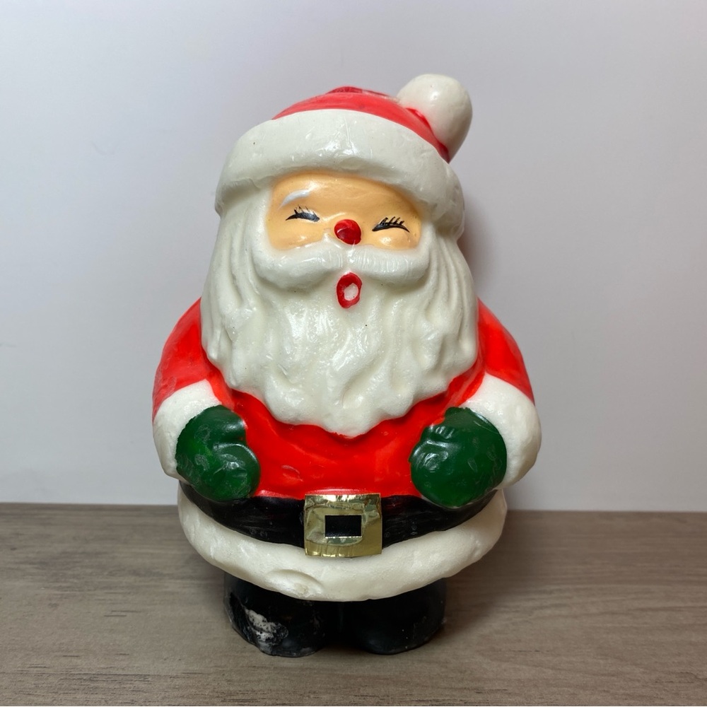 Vintage Santa Claus Decorative Candle 80s 90s Xmas Christmas Decor